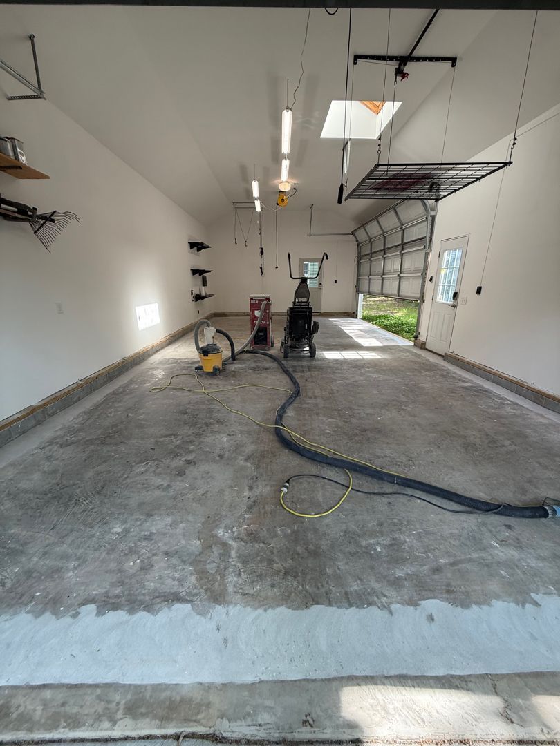 Garage Floor Before Grinding