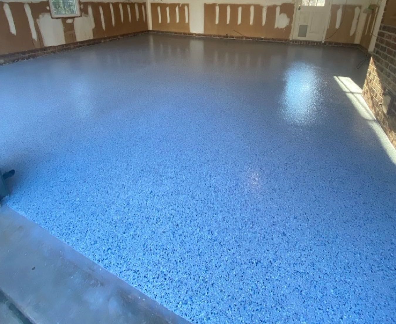 panthers flake blend epoxy floor in matthews