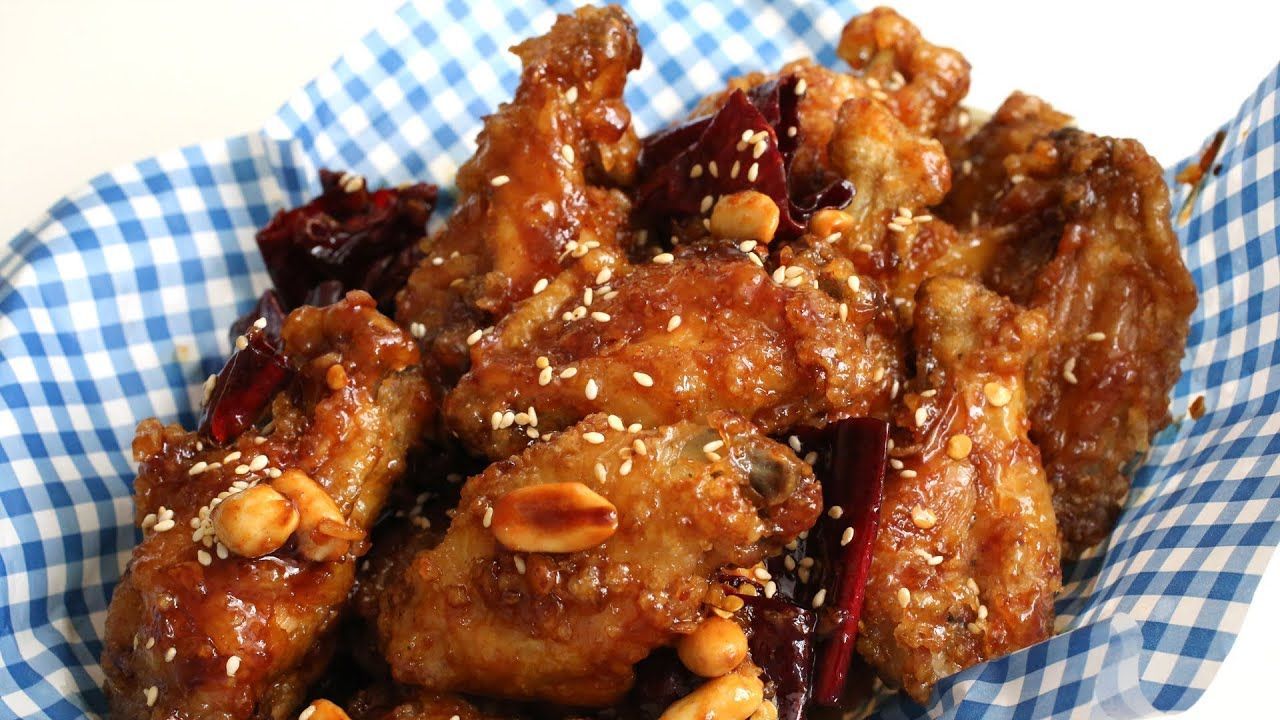 A Close Up of Fried Chicken on a Blue and White Checkered Napkin — The Larder Byron Bay in Byron Bay, NSW