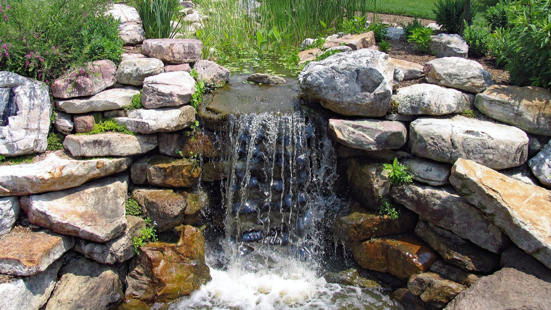 Garden fall and pond