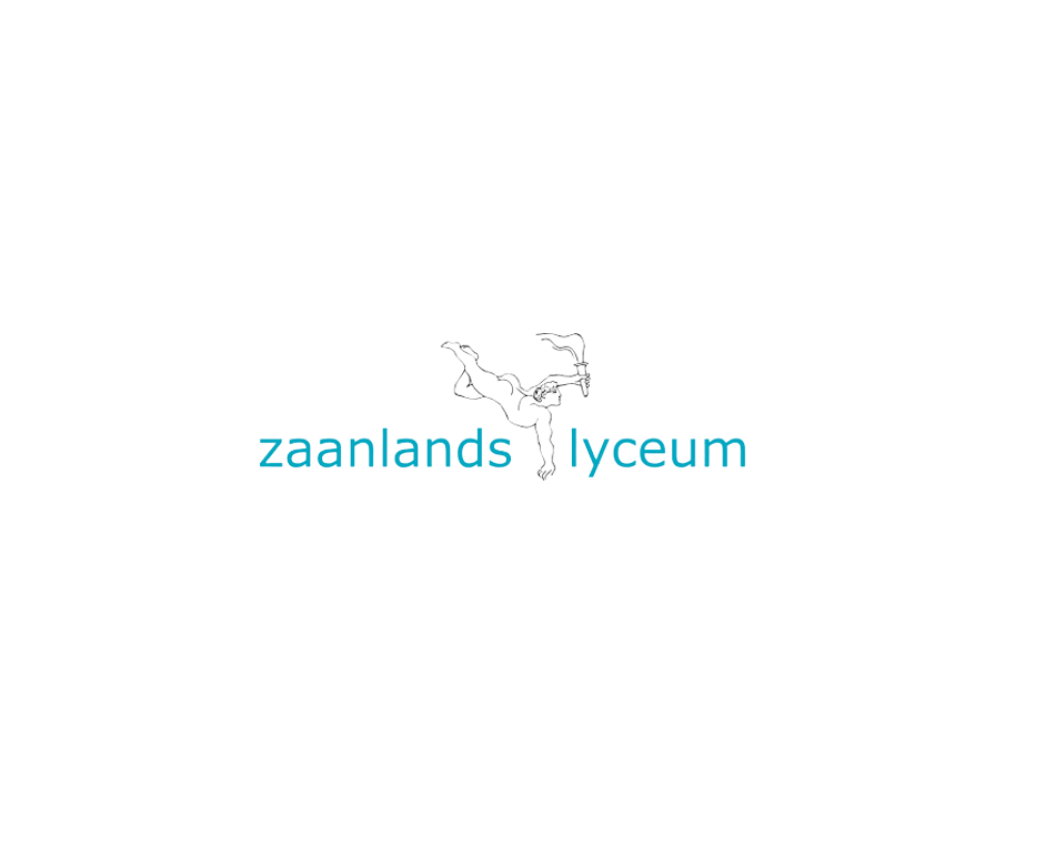 Logo van Zaanlands Lyceum in lichtblauw en grijs op een witte achtergrond