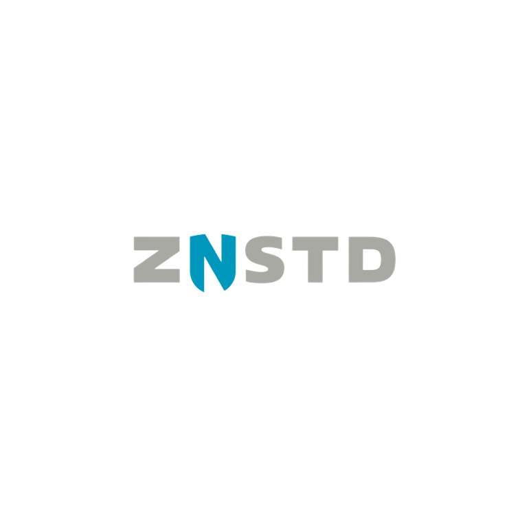 Het ZNSTD-logo met grijze letters en een blauwe N op een witte achtergrond.