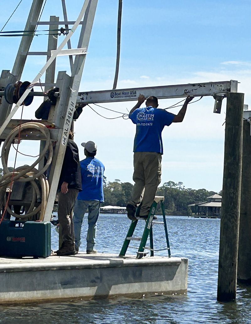 MM Crew building boat lift