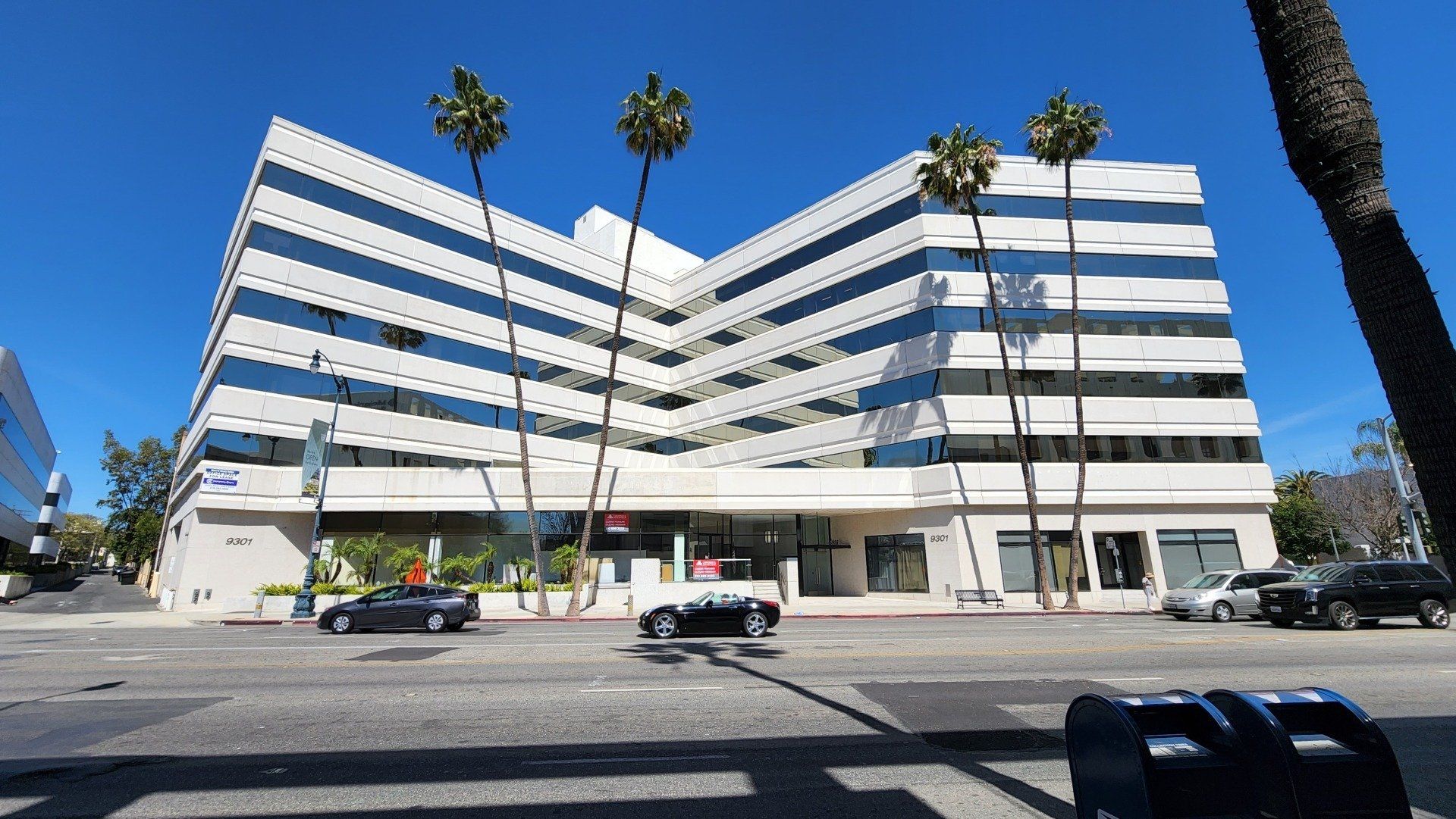 outside of their office in beverly hills