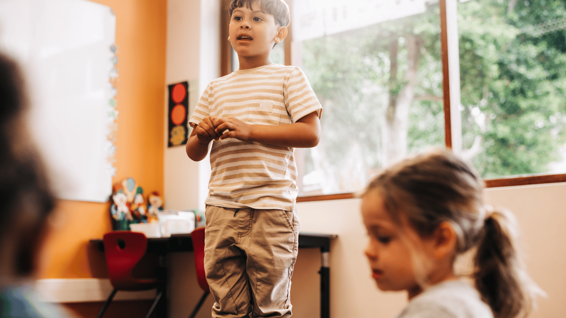 Speech therapy progress showing improved communication skills, language development, and confident interaction