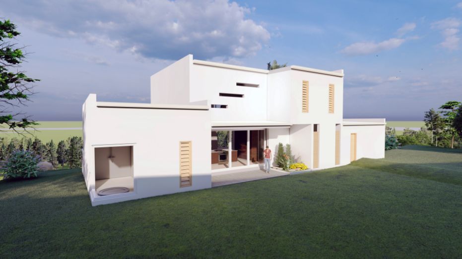 A White House is Sitting on Top of a Lush Green Field — Omni Builders In Bungalow, QLD