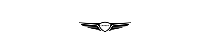 A black and white logo with wings on a white background.