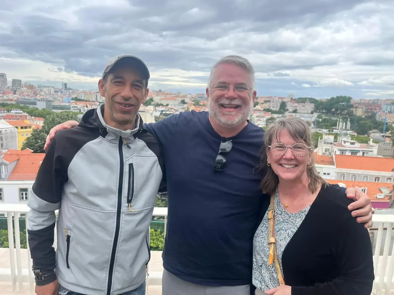 Miguel Pinto, local tour guide in Lisbon, with guests on a private tour