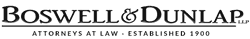 Boswell & Dunlap LLP law firm logo with black text and tagline on white background