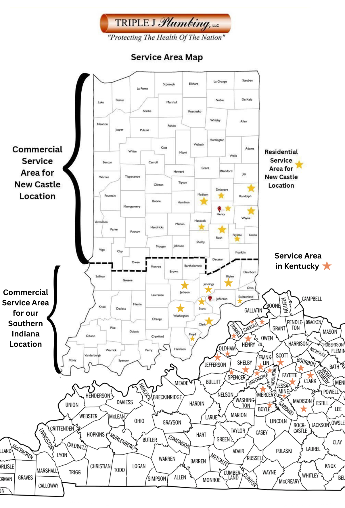 A black and white map of the state of indiana