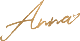 The word anna is written in gold on a white background.