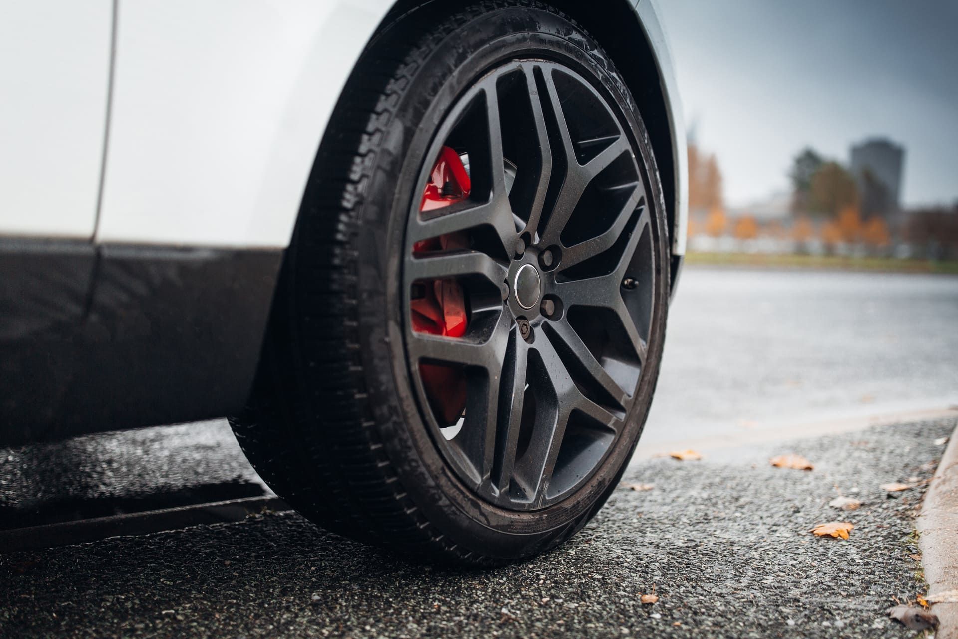 Front wheel of modern car