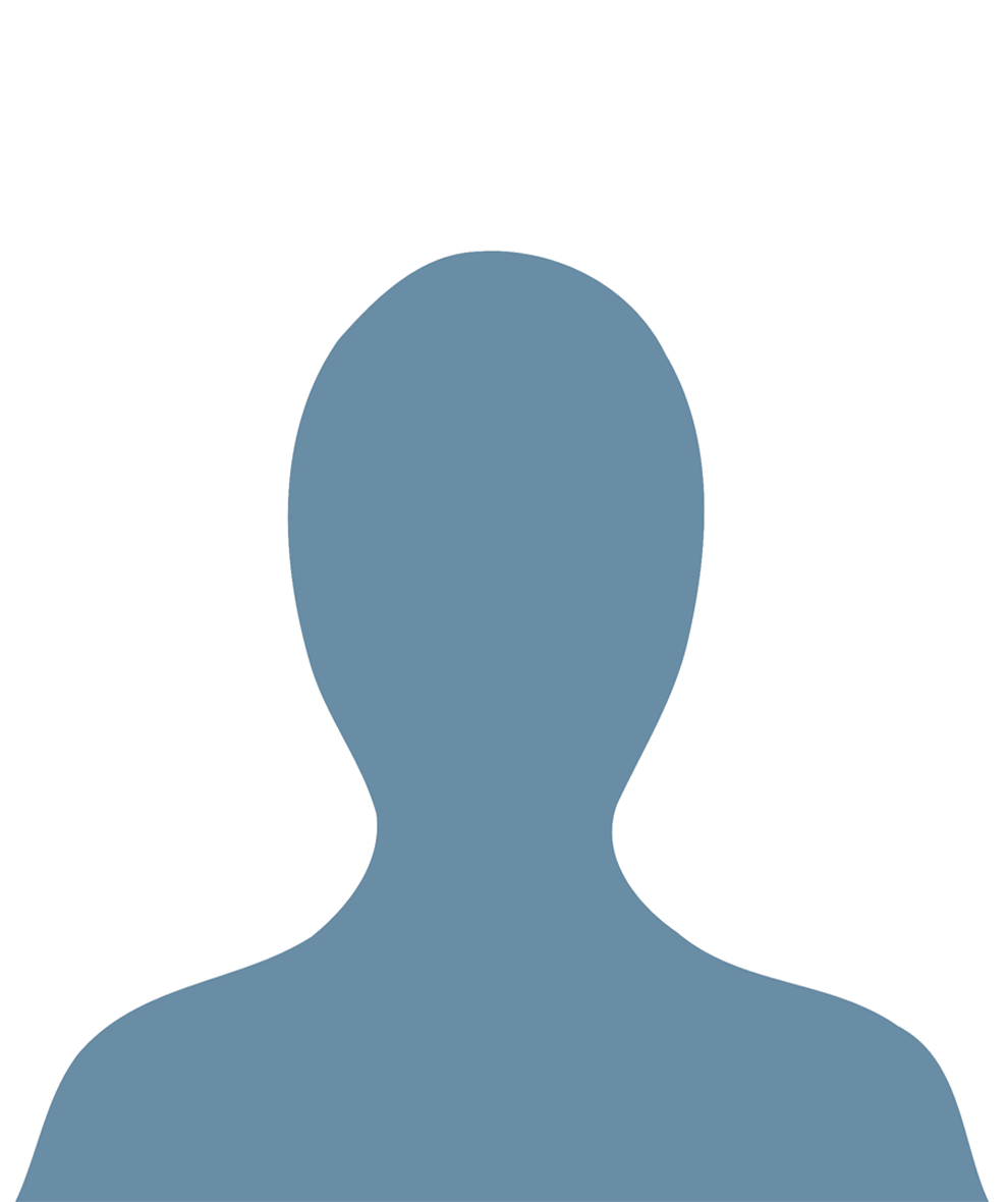 Blaues generisches Benutzer-Silhouette-Symbol auf weißem Hintergrund