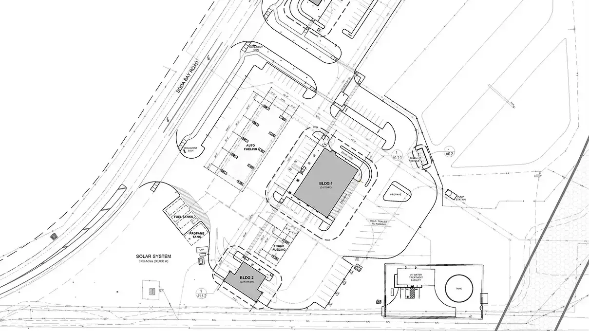 It is a black and white drawing of a building.