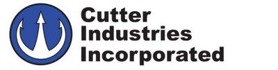 The logo for cutter industries incorporated is a blue circle with an arrow pointing up.