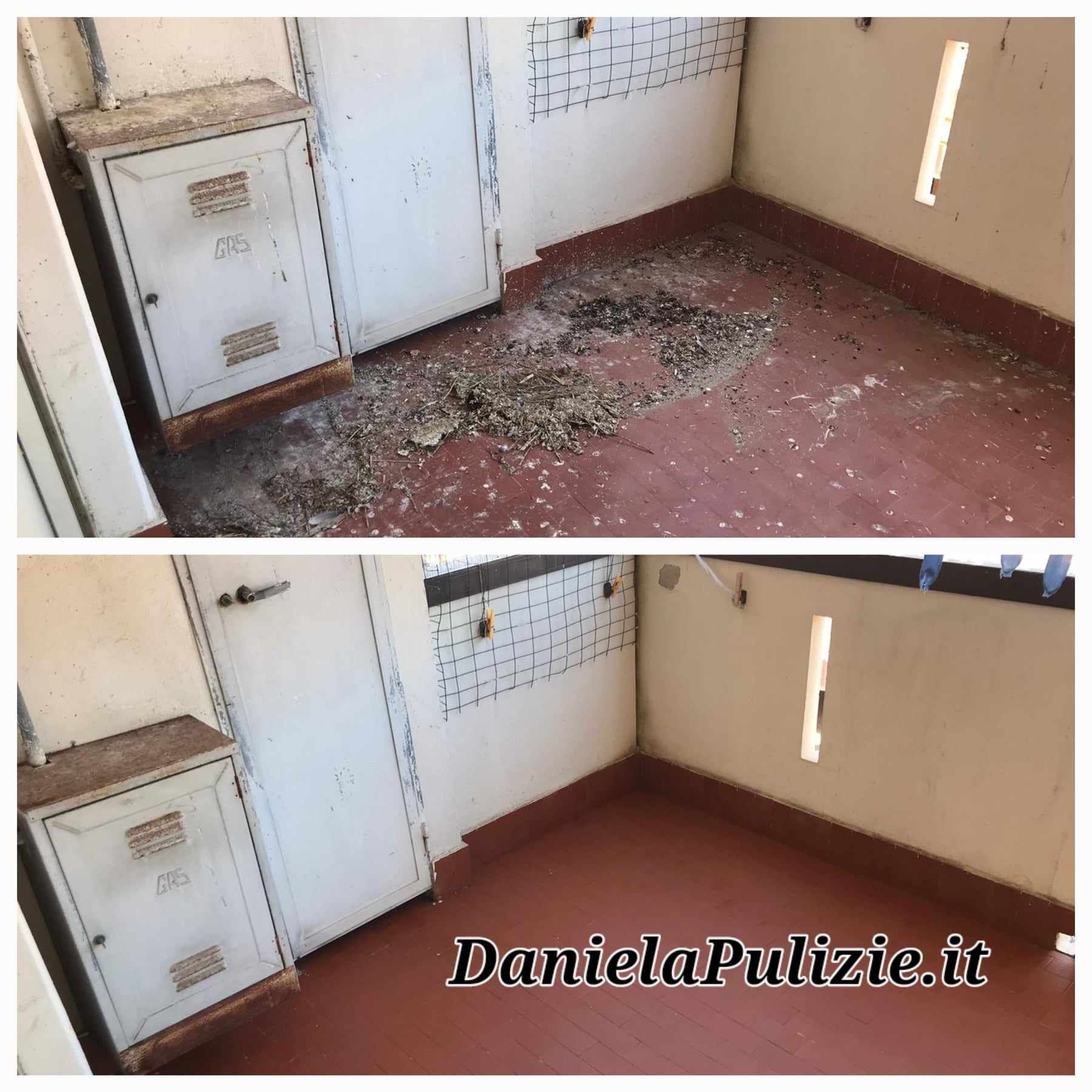 pulizie guano piccioni dal balcone
