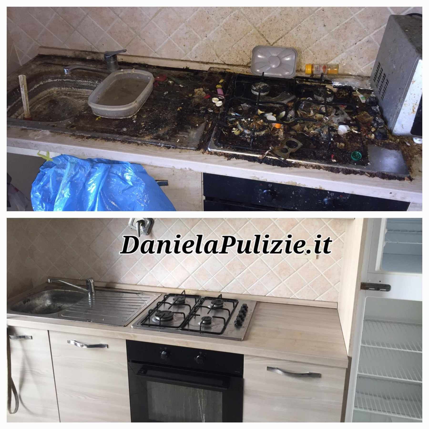 foto pulizia cucina molto trascurata
