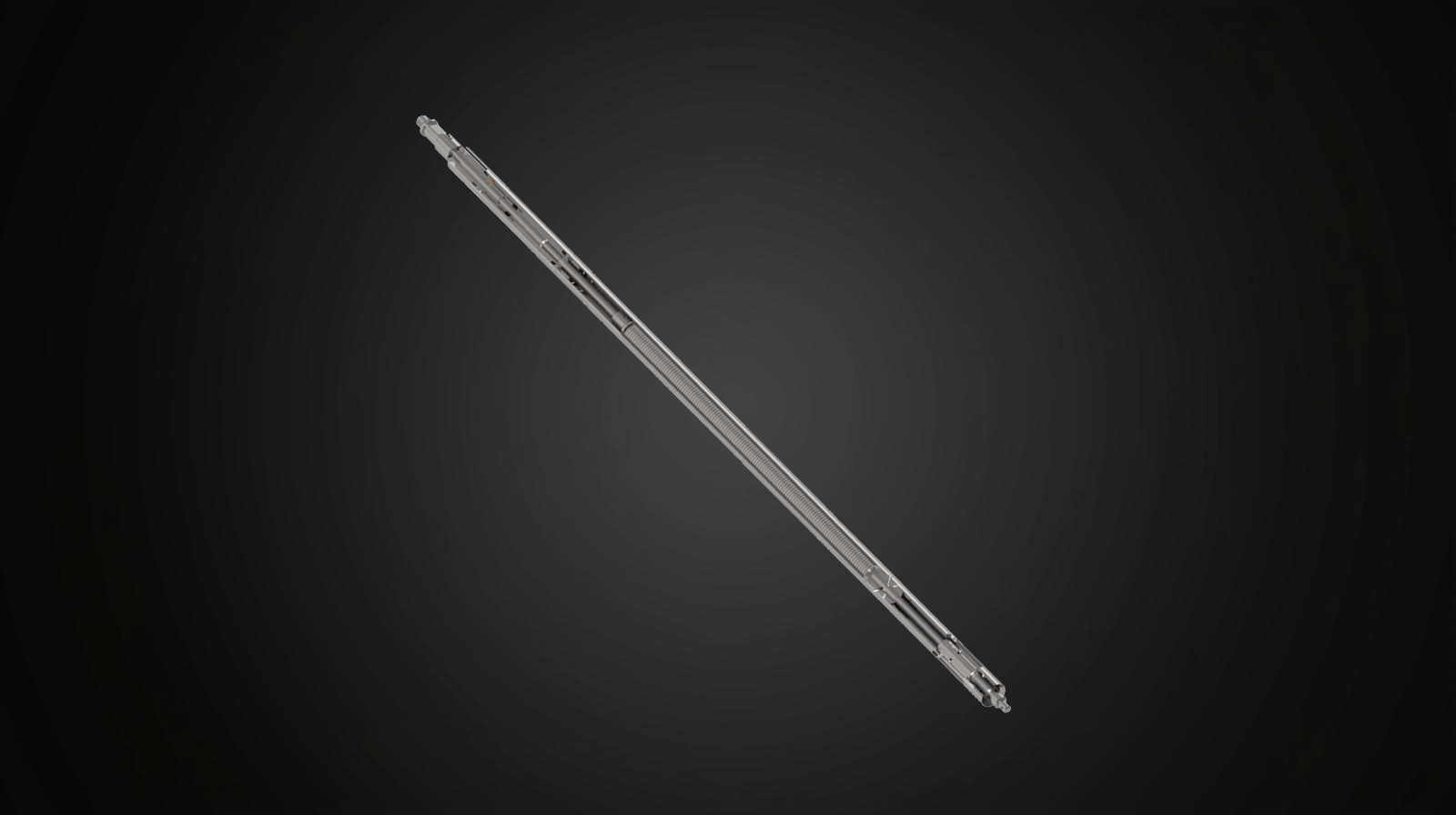 Glass pipette on a black background.