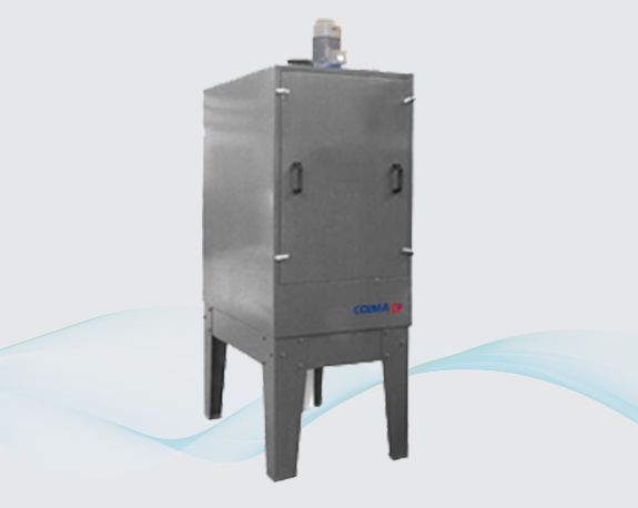 Stainless steel industrial tank on four legs with a top valve, shown on a white background.
