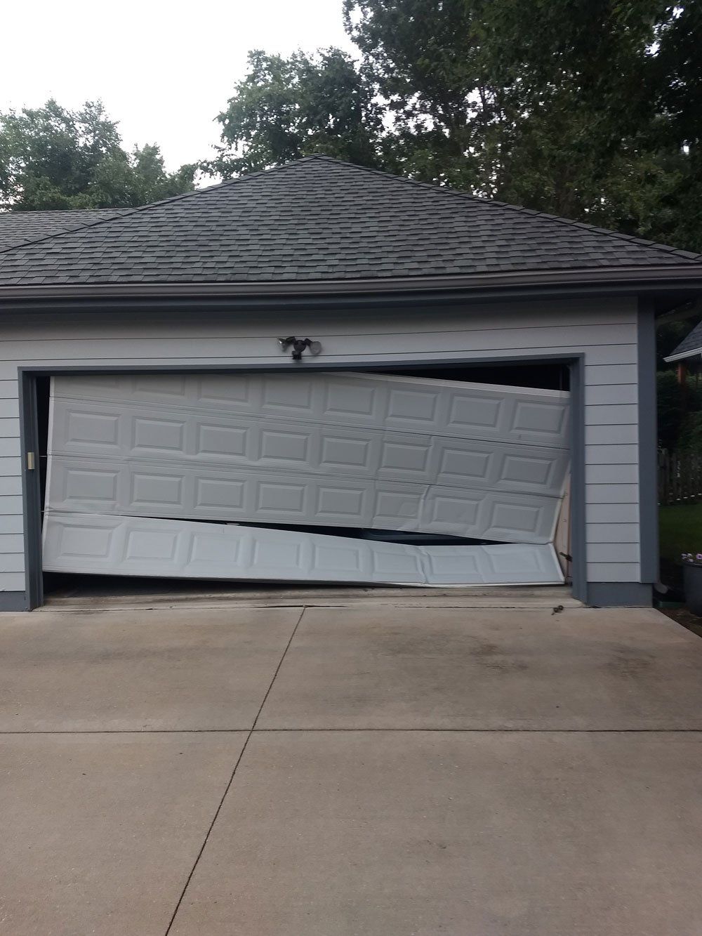 ran into garage door before