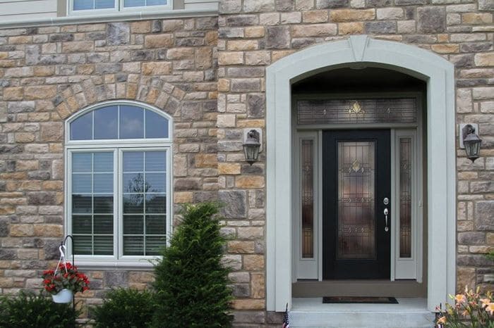 entry door with glass inlay