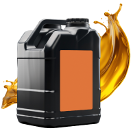 A gallon of oil with a splash of oil coming out of it. | Stack’d Diesel Specialists