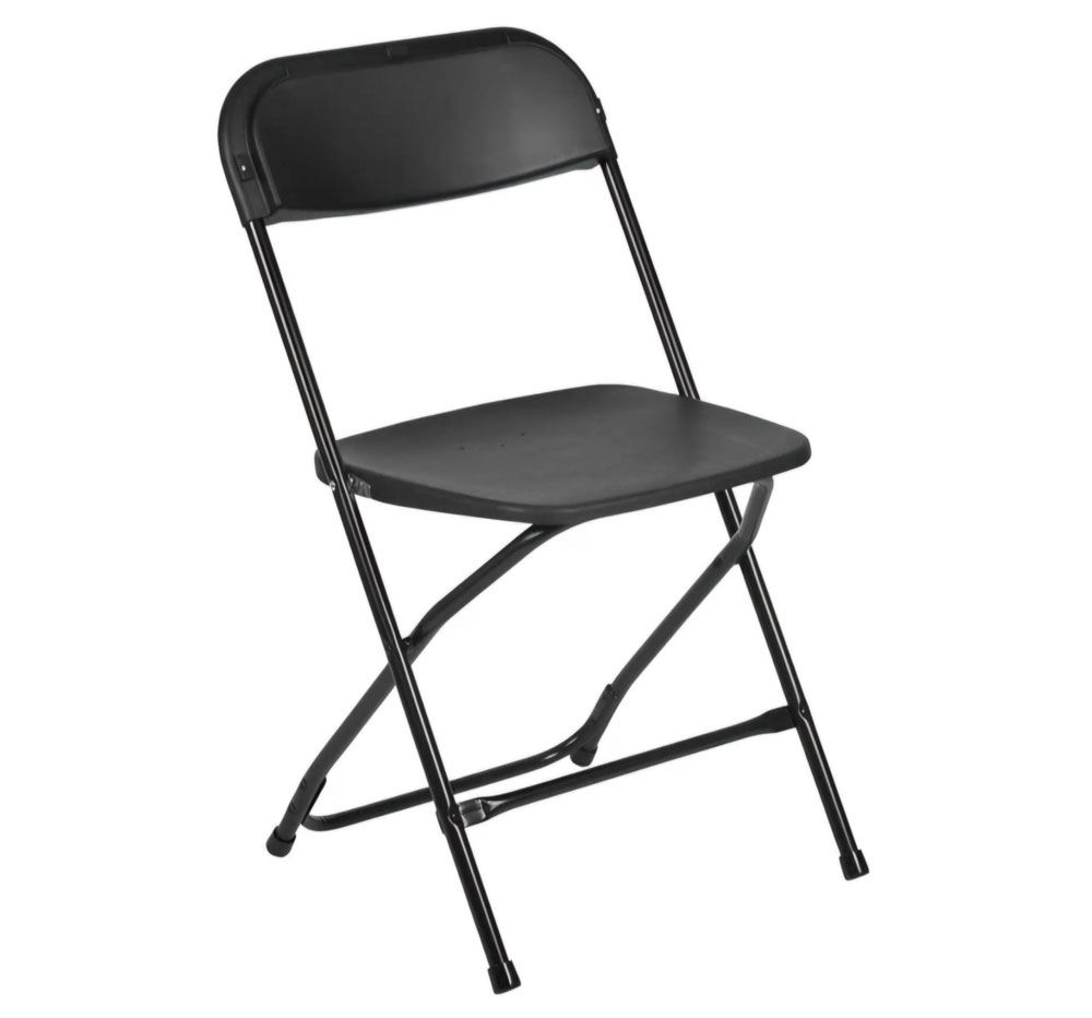 black folding chair