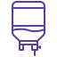 A purple and white icon of a water cooler with a tap.