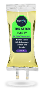 A bag of revive the after party iv drip treatment