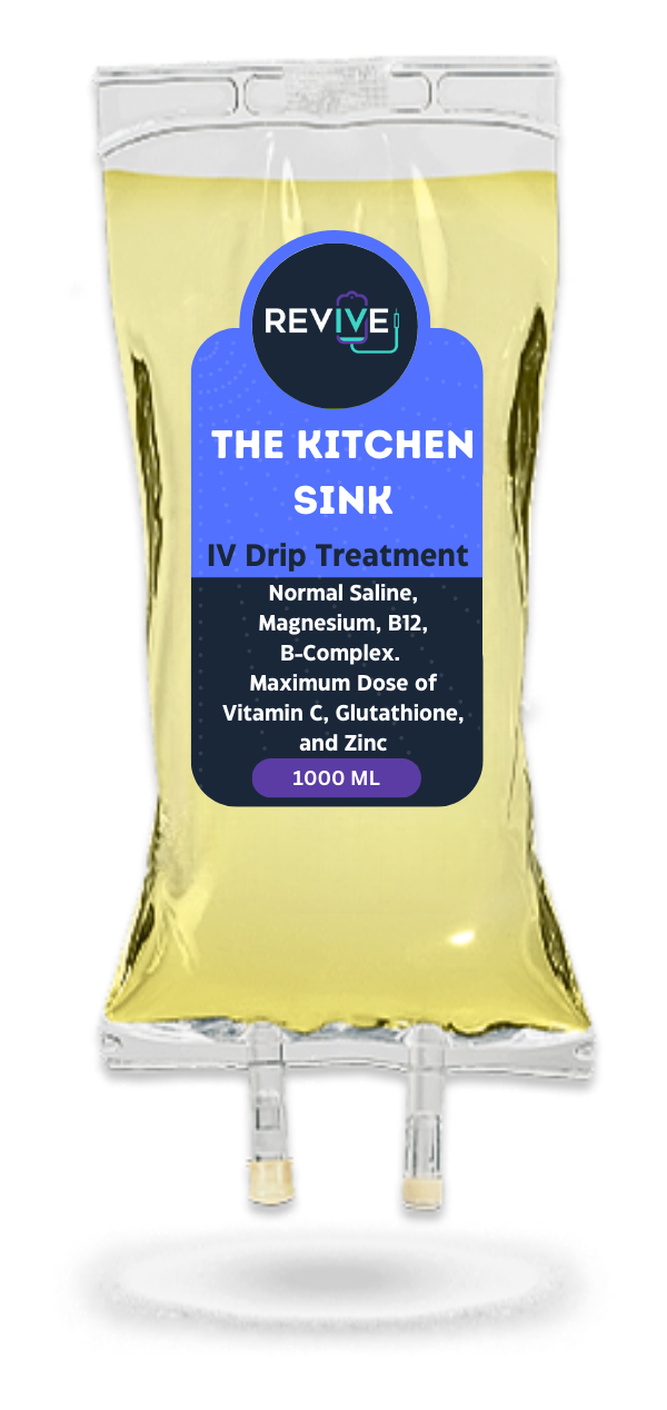 A bag of the kitchen sink for drip treatment
