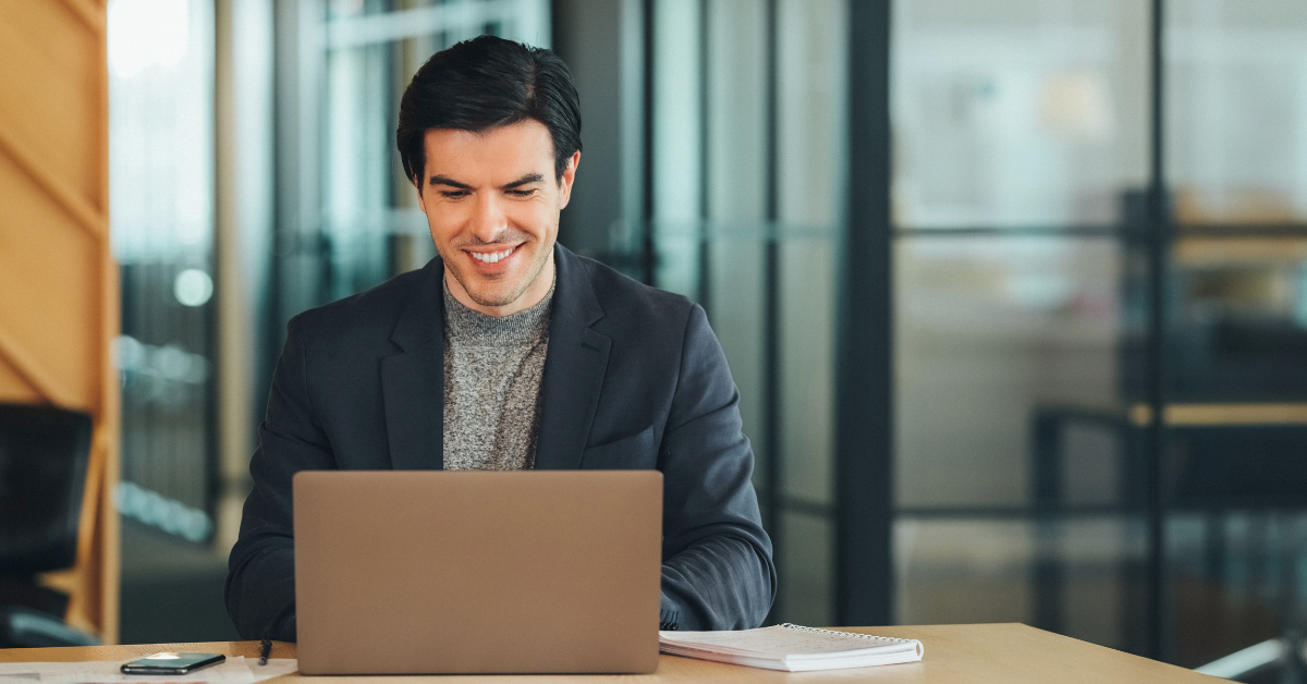 man working at a coworking space