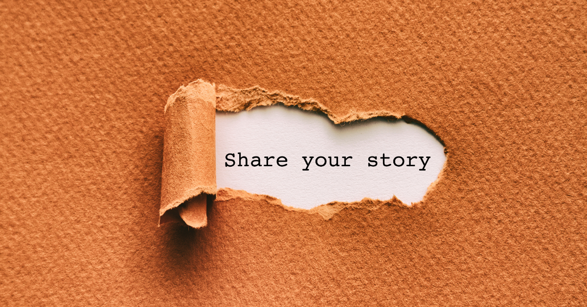 share your story with ripped paper