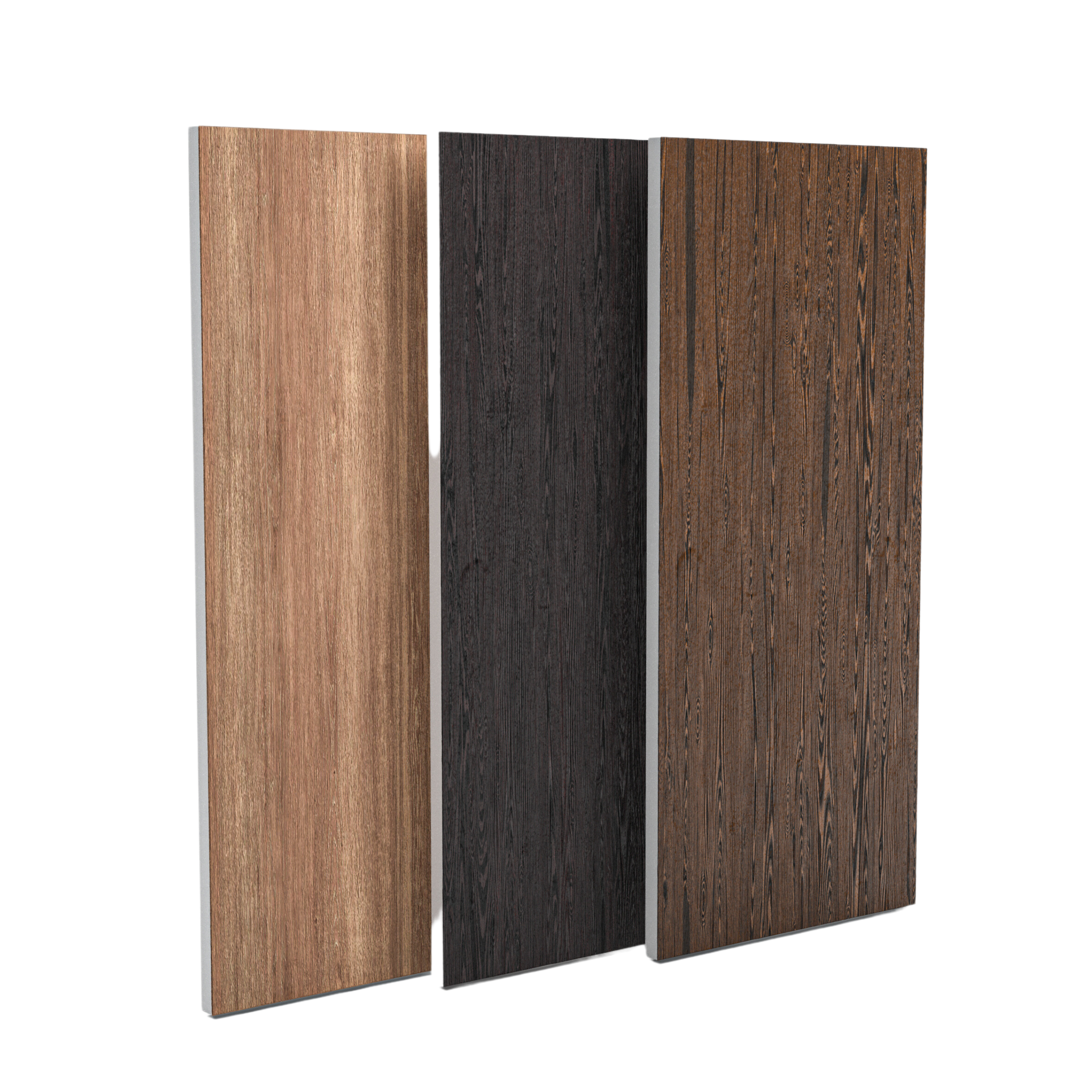 three different types of wood are shown on a white background