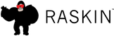 a logo for a company called raskin with a gorilla wearing a santa hat .
