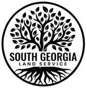South Georgia Land Service logo with a black tree and roots in a circular design