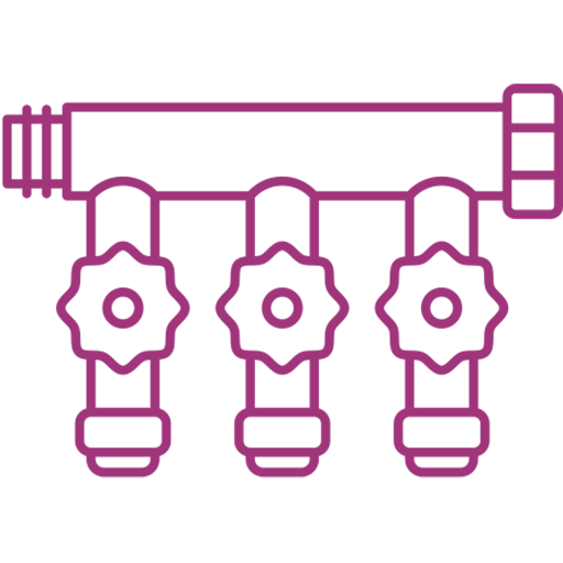 Pipe icon with valves
