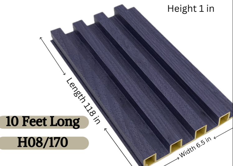 H08 Lucky 5 black gray fluted wall panel