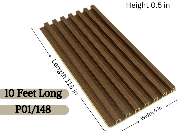 P01 Lucky 5 chocolate brown fluted wall panel