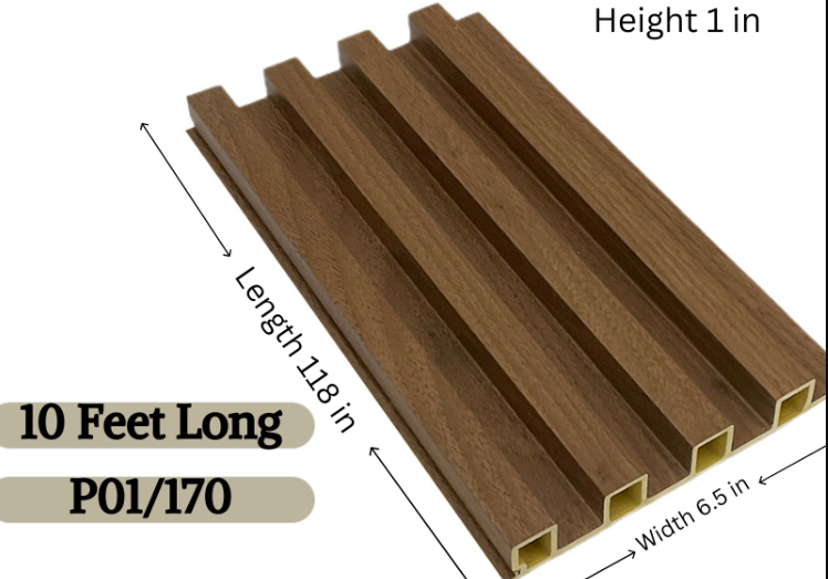 P01 Lucky 5 chocolate brown fluted wall panel