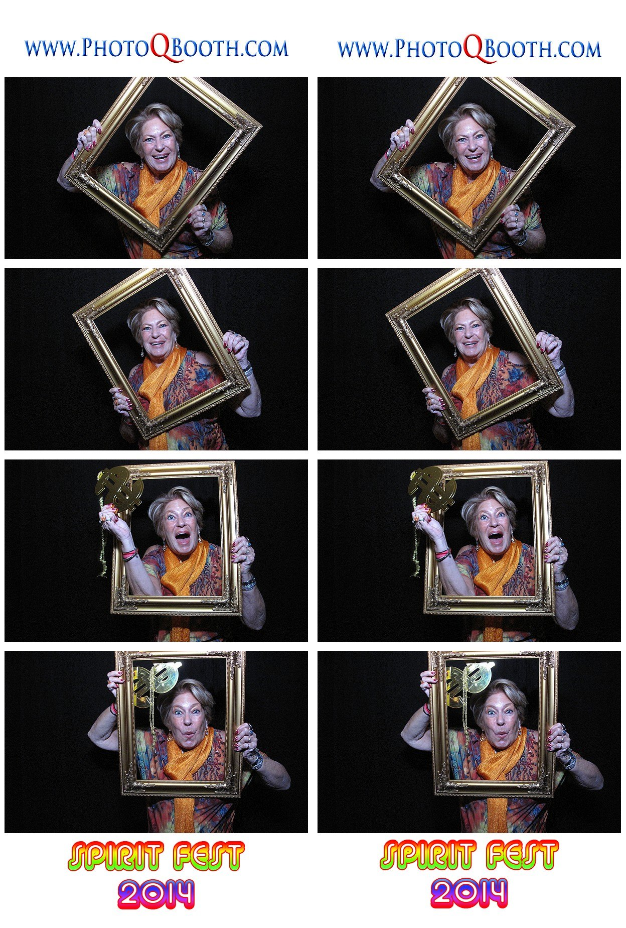 Collage of a woman framed in a diamond border, making funny expressions, with “JUST PATT 2011” text at bottom.