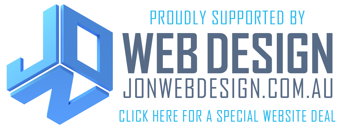 a logo that says proudly supported by Jon Web Design