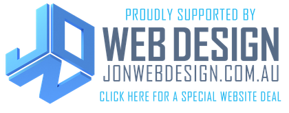 a logo that says proudly supported by Jon Web Design