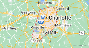 A map of the city of charlotte , north carolina.