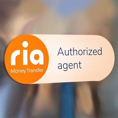 Orange and white Ria Money Transfer 