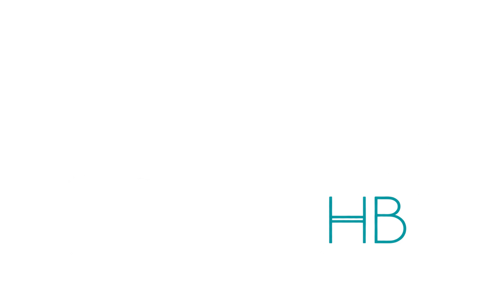 Teal “HB” initials on a white background