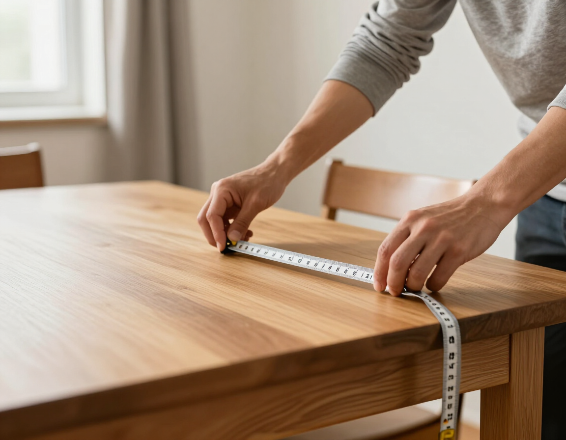 Medición de una mesa para elegir el mantel