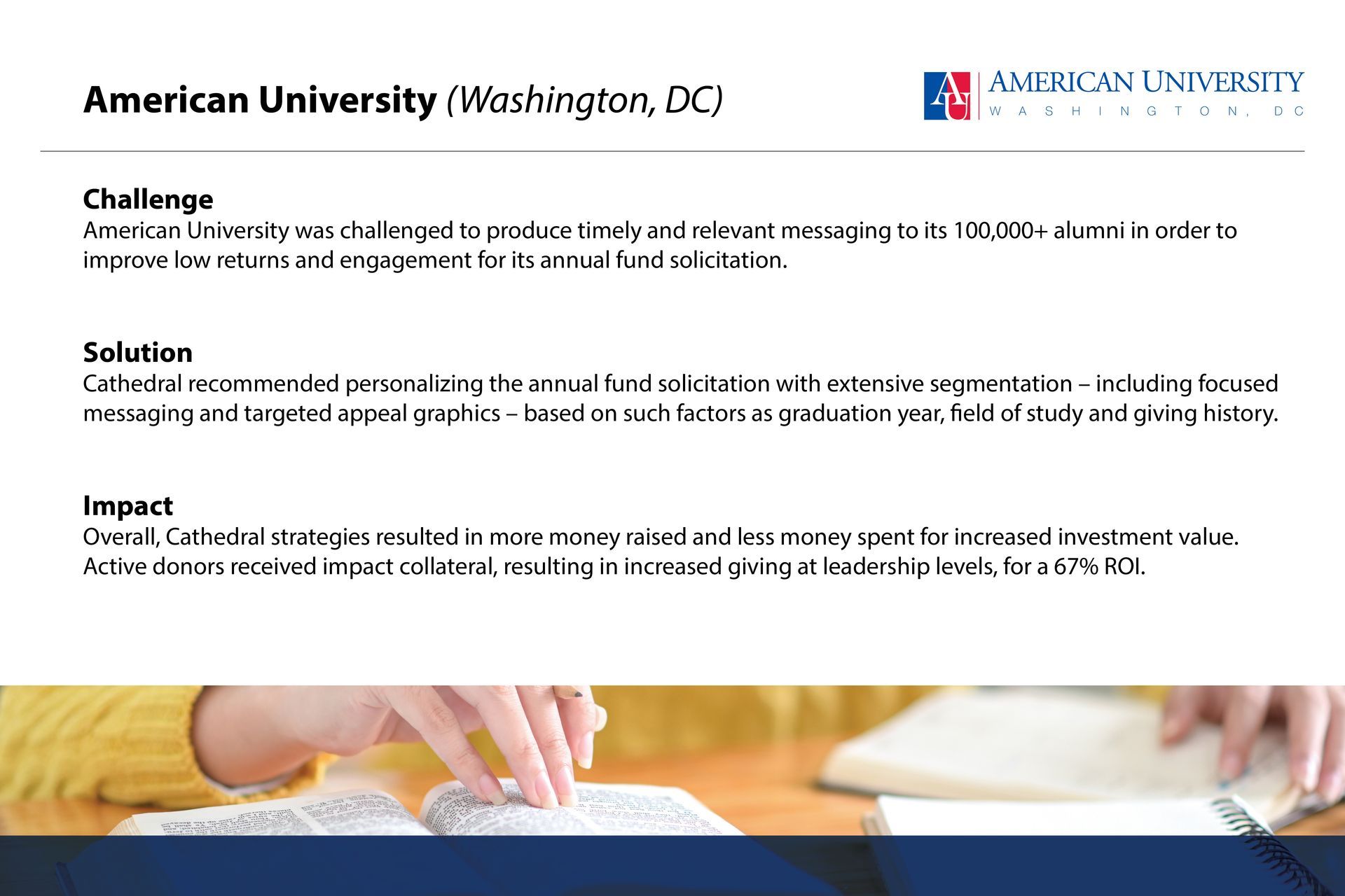 An advertisement for american university in washington dc