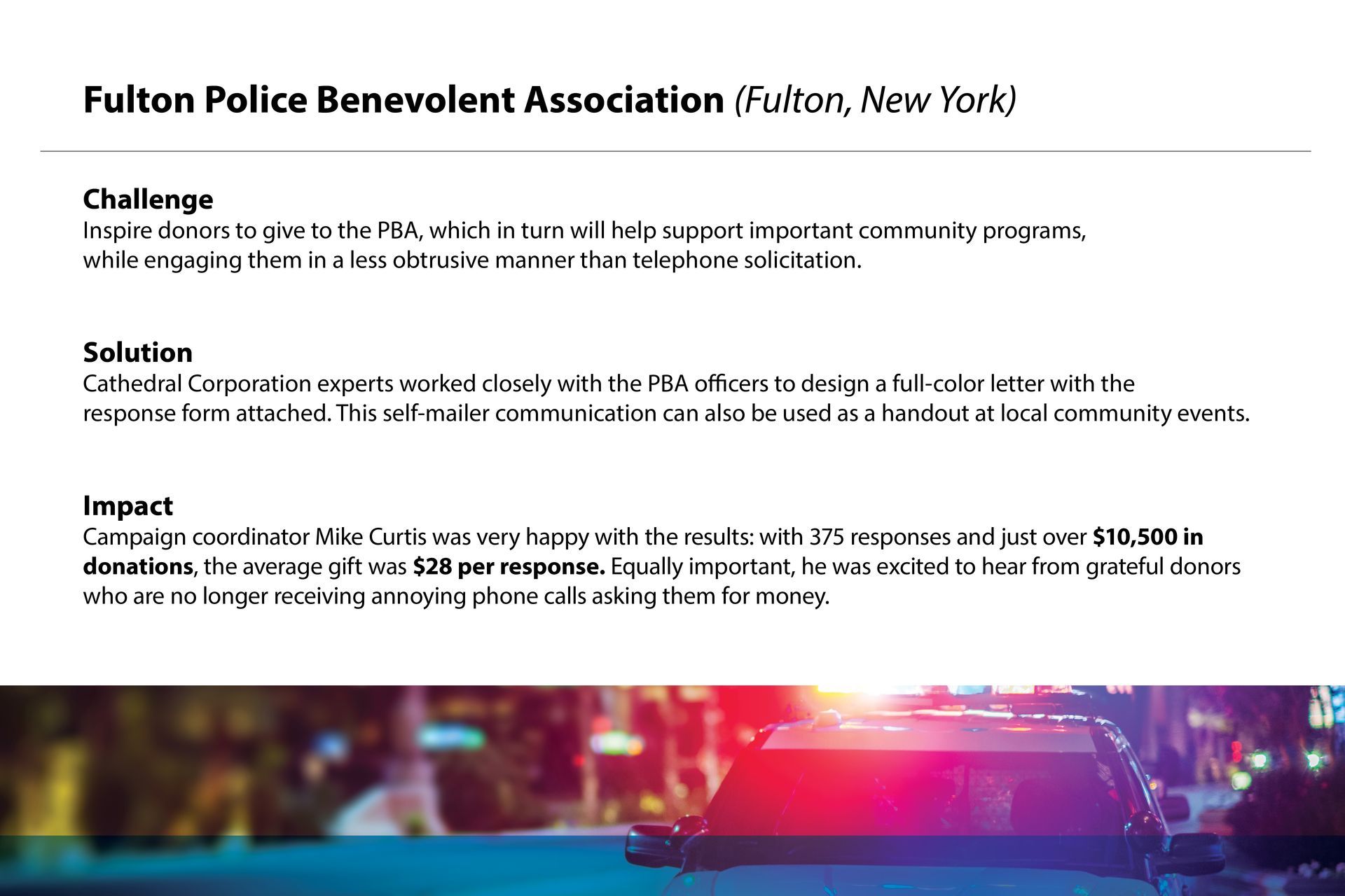 An advertisement for the fulton police bureauvolent association