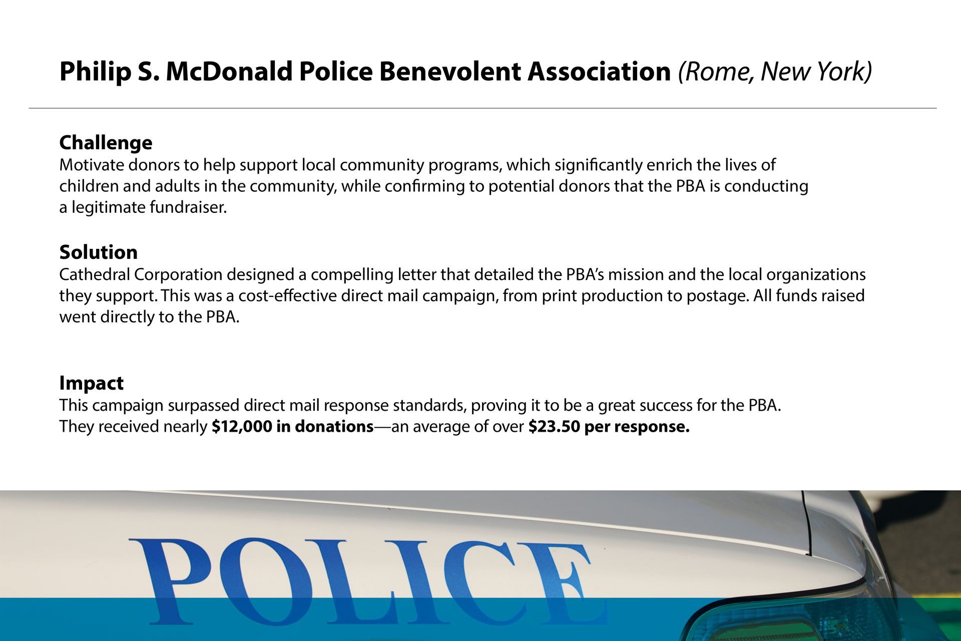 A flyer for the philip s. mcdonald police bureauvolent association