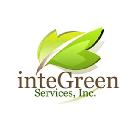 A logo for integreen services inc. with a green leaf